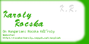 karoly rocska business card